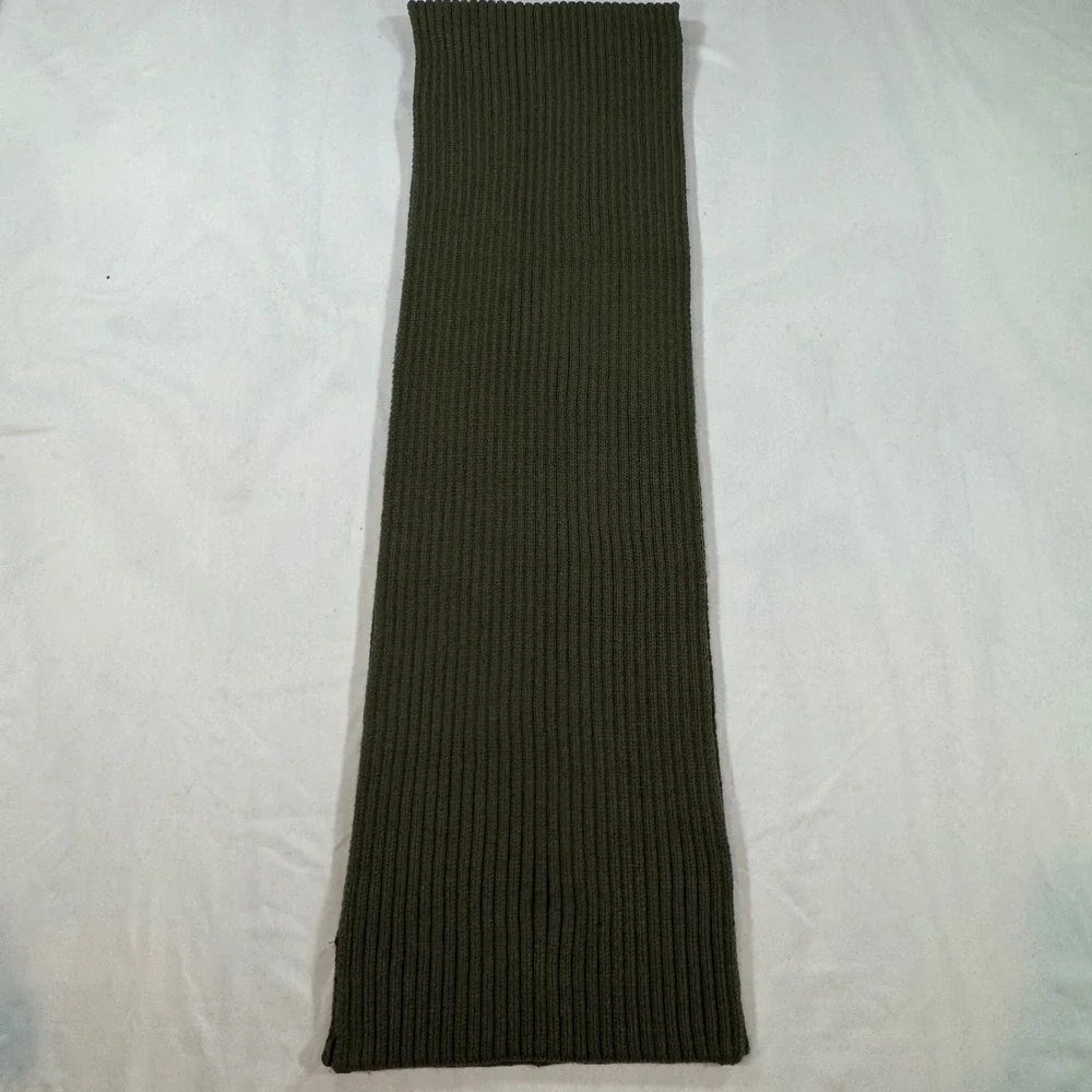 Vintage Heart Logo Carhartt Ribbed Knit Scarf Olive Green Work Wear